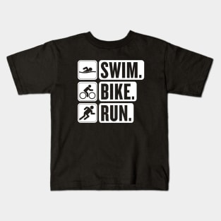 Swim Bike Run Kids T-Shirt